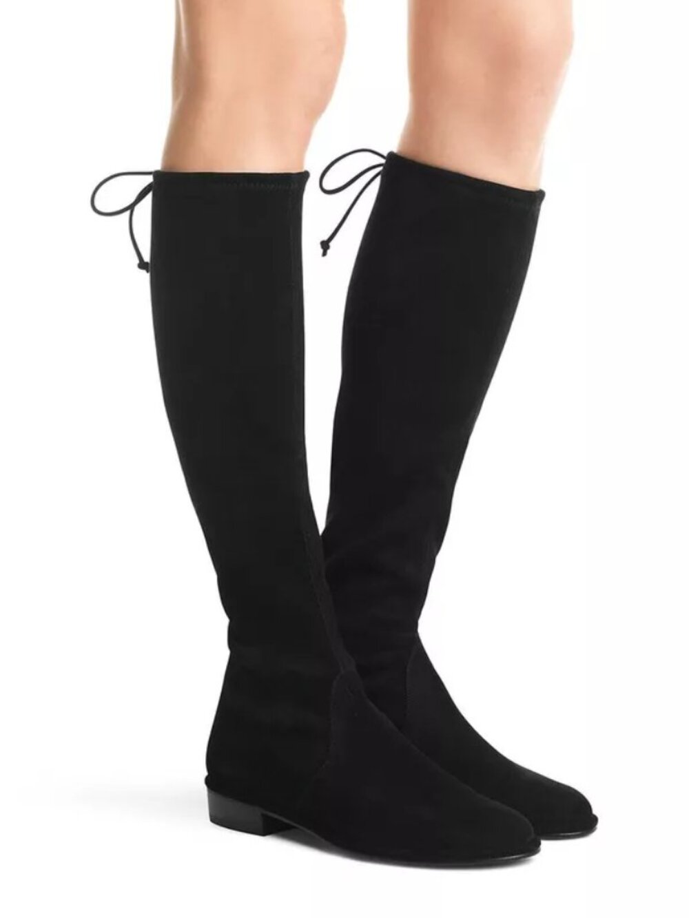 Stuart Weitzman Kneezie City Tie-Back Boots in Black Size 9.5